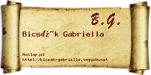Bicsák Gabriella névjegykártya